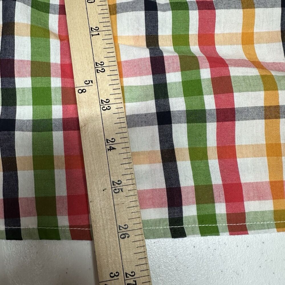 Crown & Ivy Top Size 2X Plaid Colorful Vibrant Ruffle Cotton Long Sleeve - Picture 8 of 8